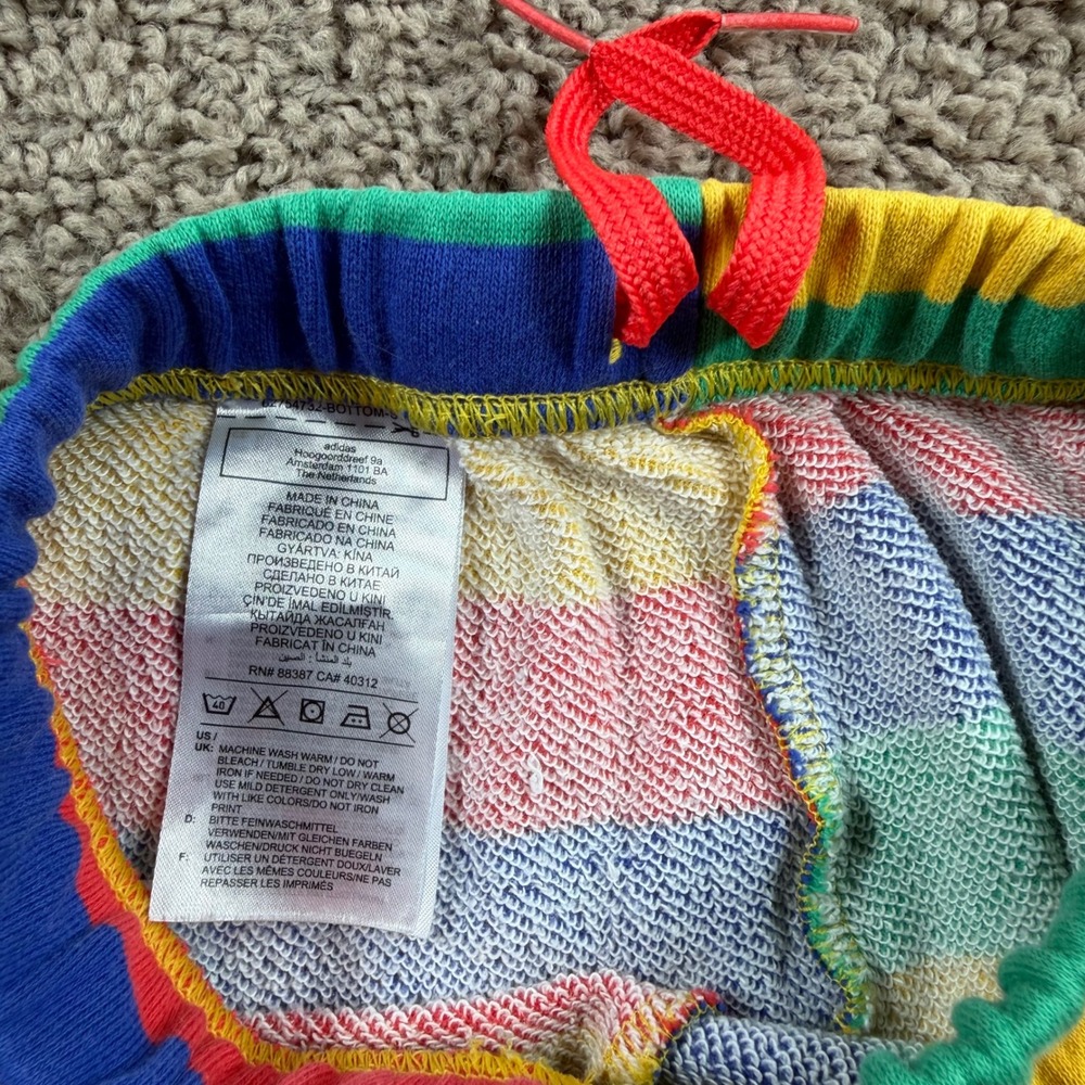 Adidas Disney Toddler 2T Rainbow Stripe Jogger Sweat pants pride streetwear - Picture 5 of 6